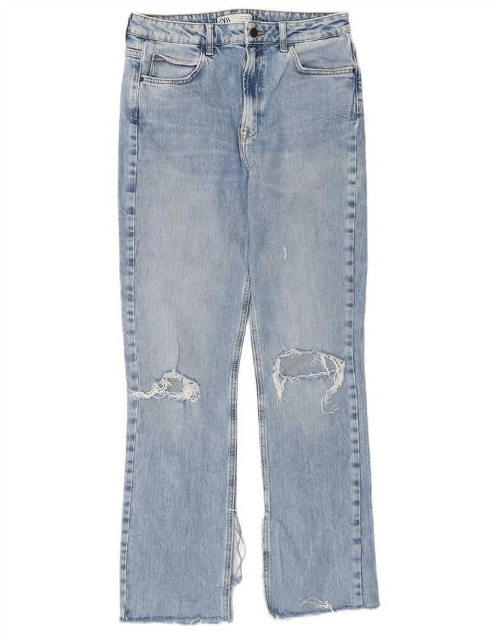 Zara Jean droit vieilli pour femme EU 40 Medium W30 L30 Bleu