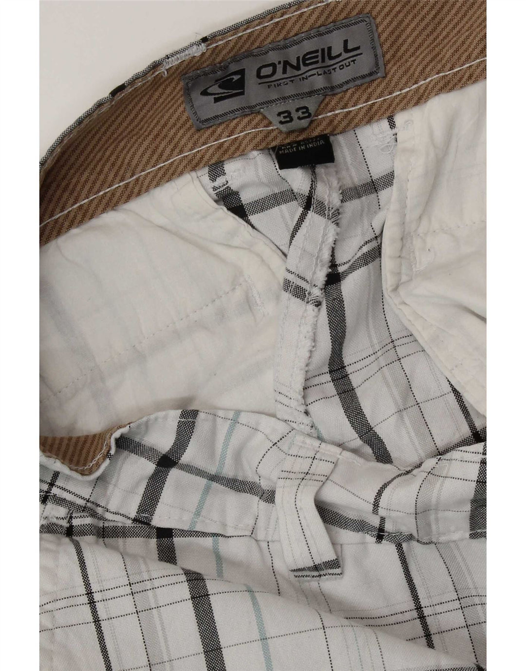 O'Neill Short Chino Homme W33 Medium White Check Polyester