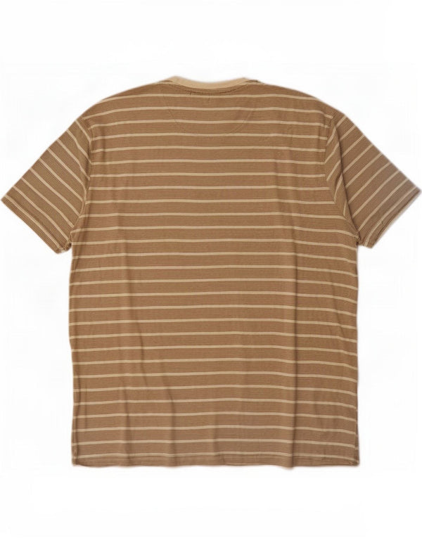 James Pringle T-Shirt Homme Top XL Coton Rayé Beige