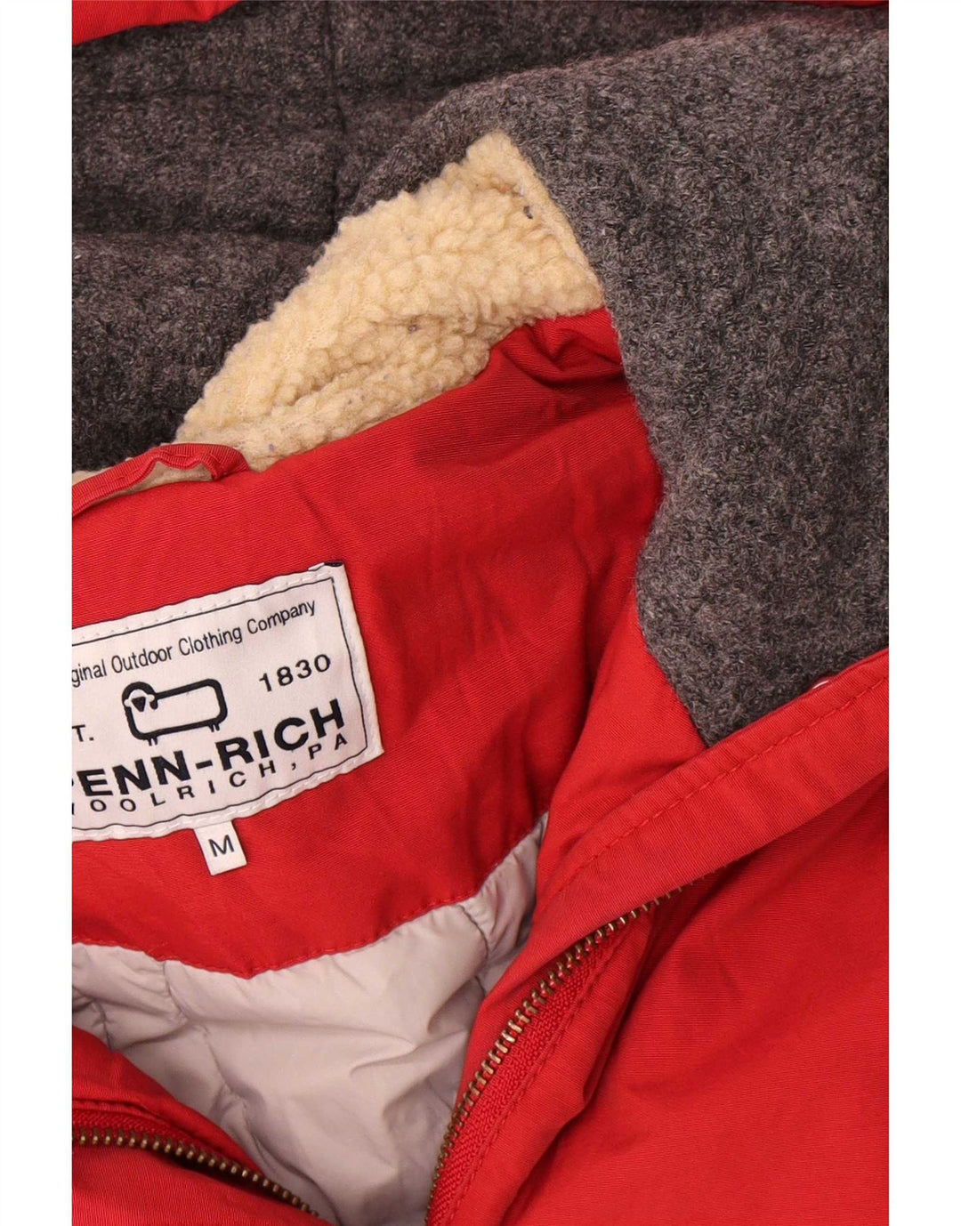 Woolrich Parka à capuche pour femme UK 44 en coton rouge moyen