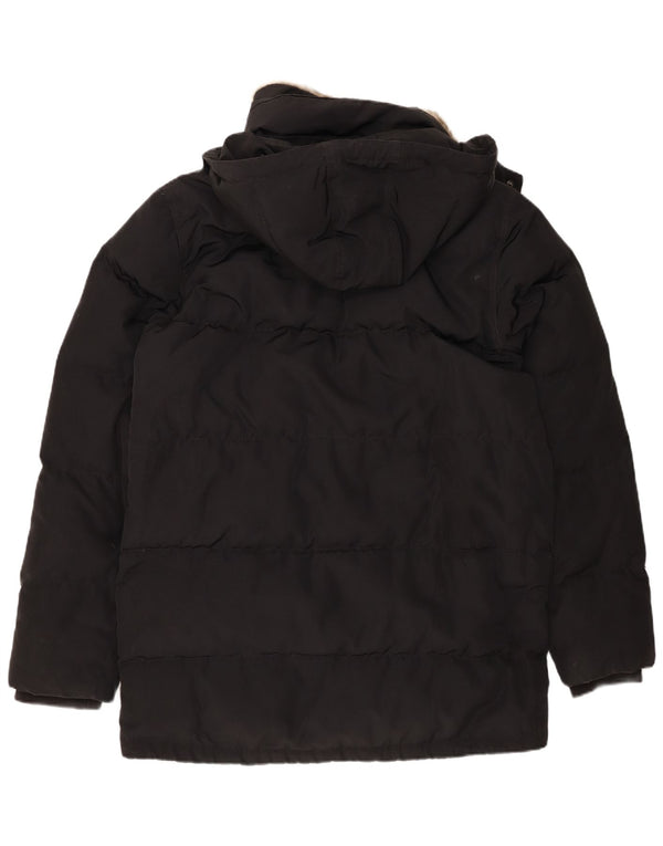 Tommy Hilfiger Manteau rembourré à capuche pour homme UK 42 XL Noir Polyester