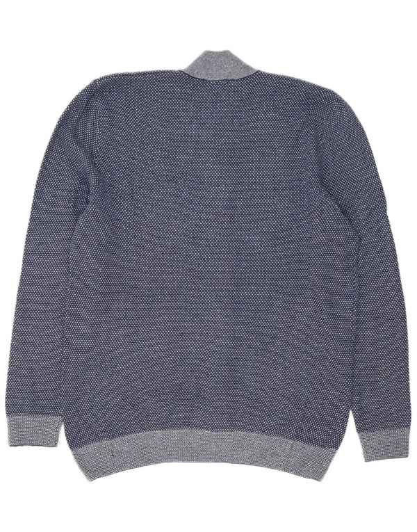 Lacoste Mens Cardigan Sweater Taille 5 Grand Bleu Marine Moucheté
