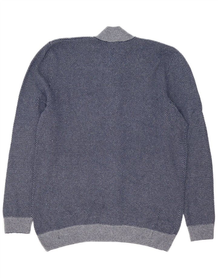 Lacoste Mens Cardigan Sweater Taille 5 Grand Bleu Marine Moucheté