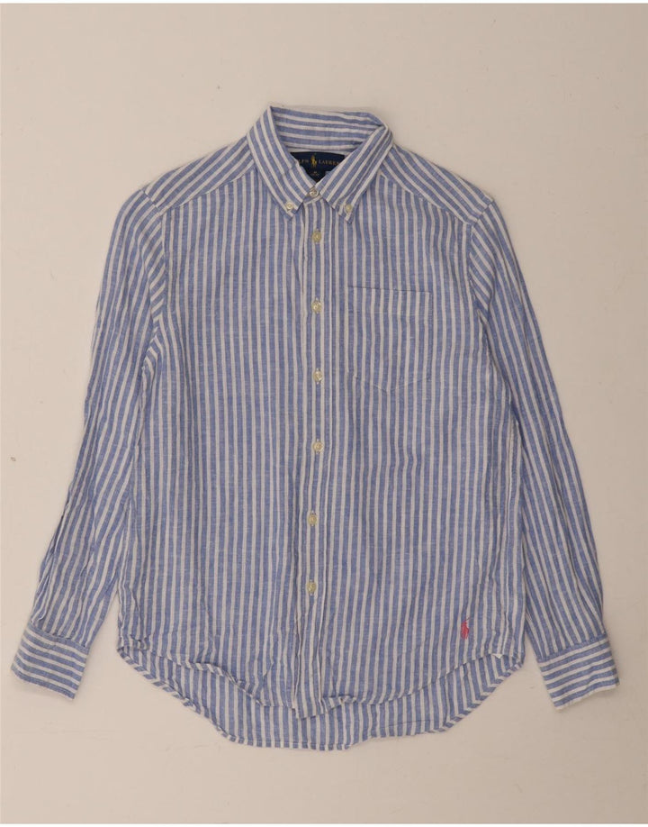 Chemise Ralph Lauren Garçon 10-11 ans Lin Rayé Bleu Moyen