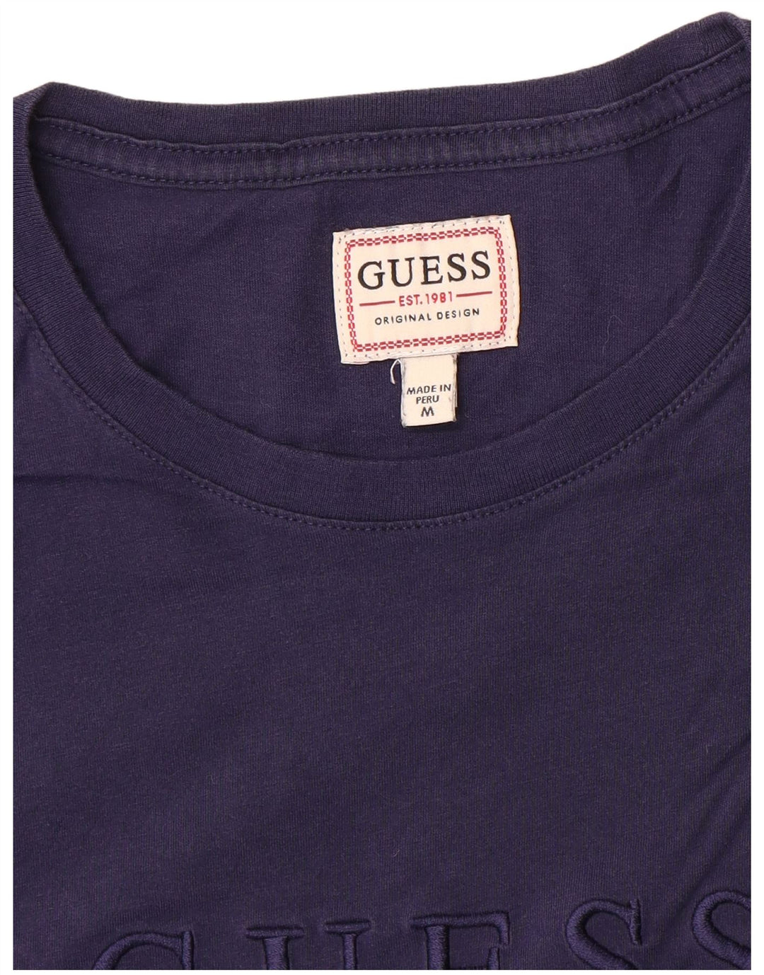 Guess T-Shirt Graphique Homme Bleu Marine Moyen