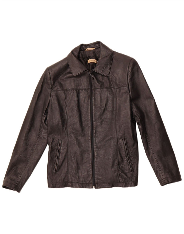PRIVILEGI Veste en Cuir Femme IT 46 Grand Cuir Noir