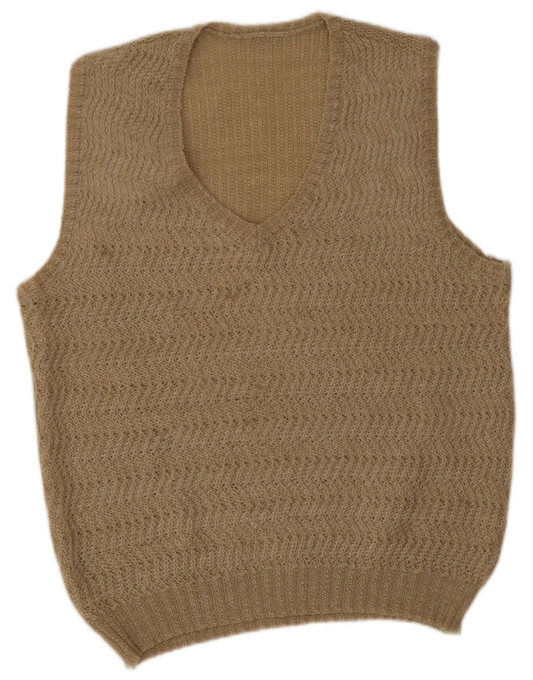 vintage Mens Vest Débardeur Grand Beige
