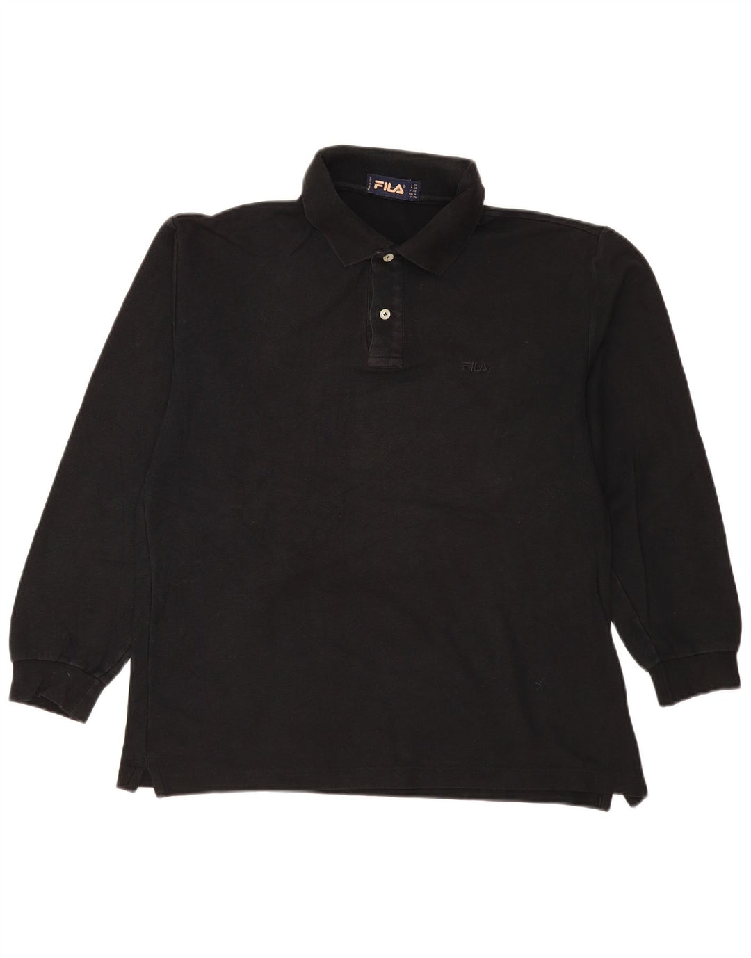 Fila Polo à manches longues homme IT 50 coton noir moyen