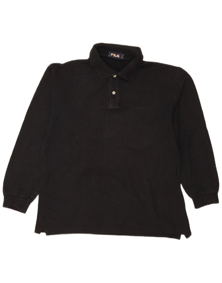 Fila Polo à manches longues homme IT 50 coton noir moyen