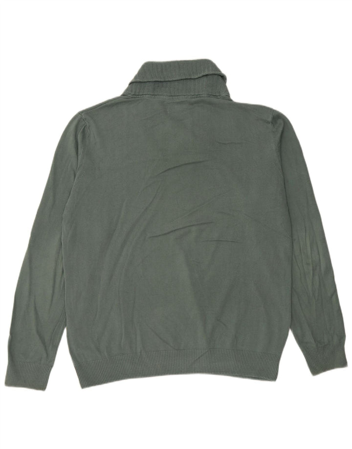 Zara Homme Col Châle Pull Pull Large Vert Coton