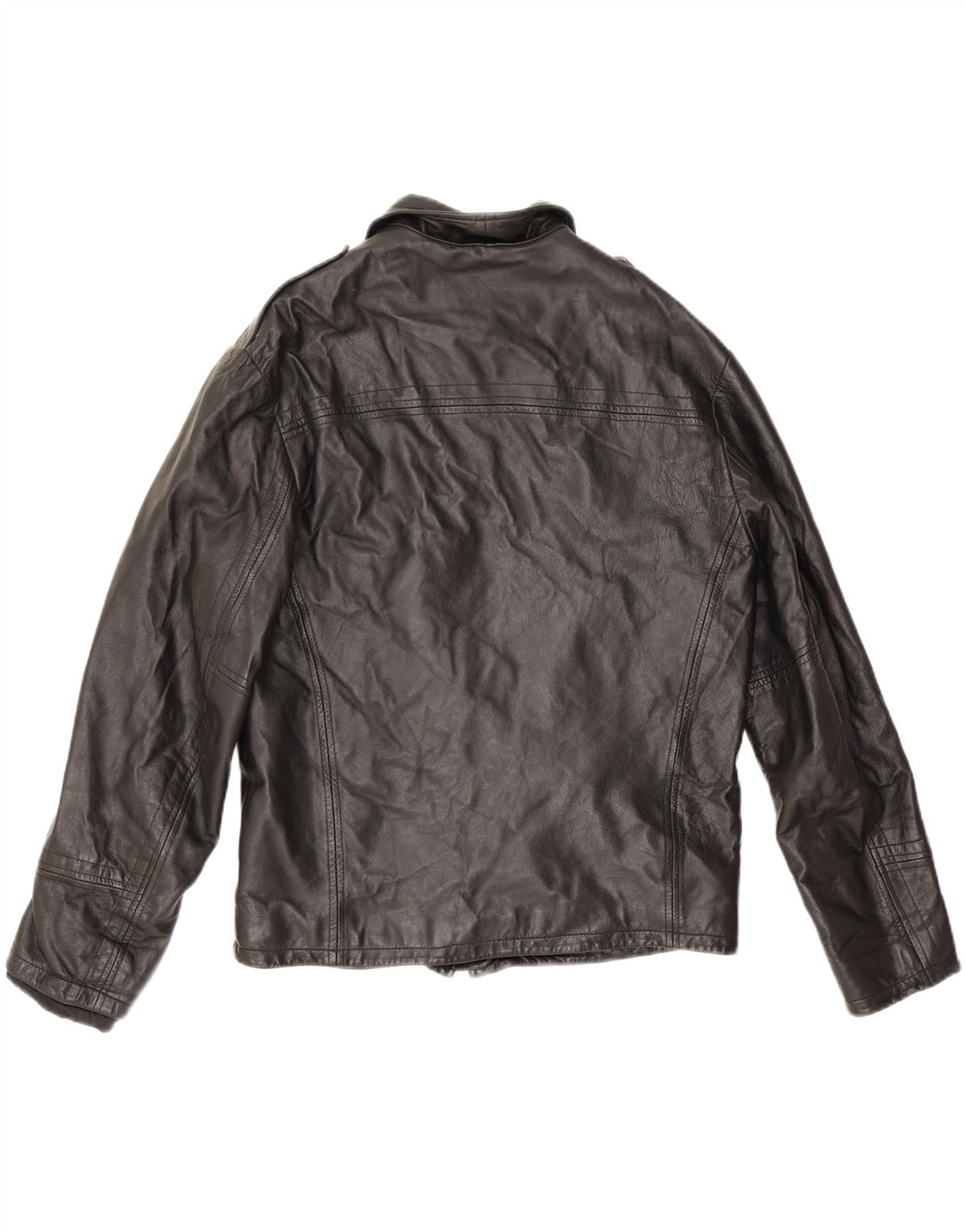 Conbipel Veste en Cuir Militaire Homme IT 48 Cuir Noir Moyen