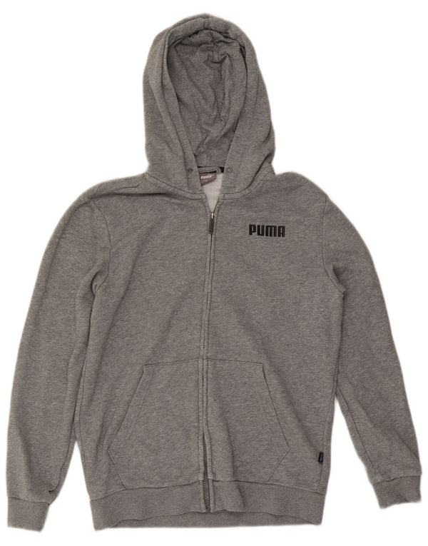 Puma Sweat à capuche zippé pour homme, petit, gris moucheté