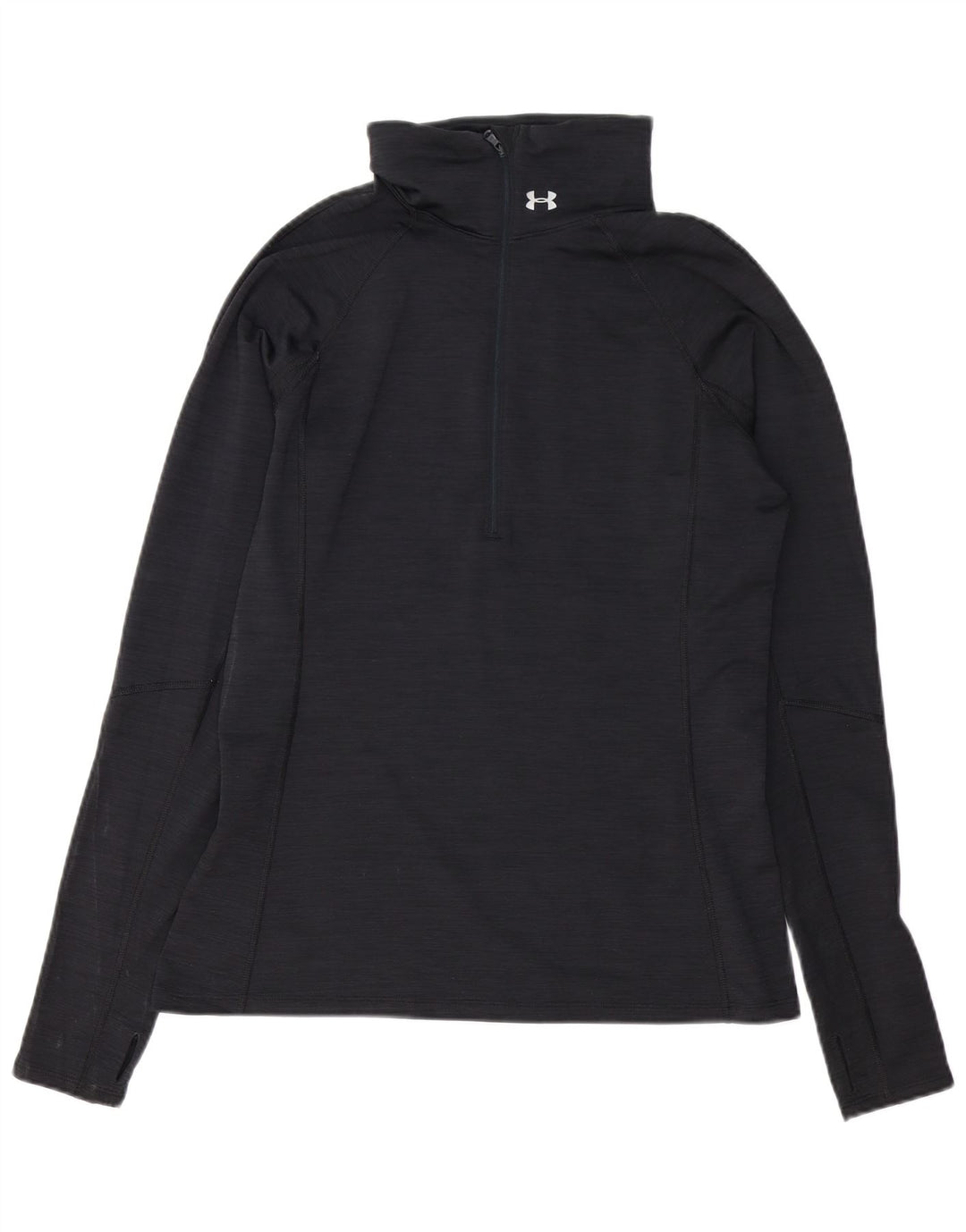 Under Armour Haut à col zippé et manches longues pour femme UK 18 XL Noir moucheté
