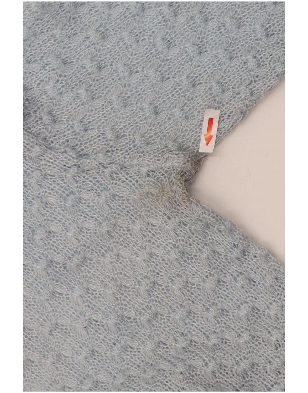 vintage Femme V-Col Jumper Pull UK 14 Bleu Moyen