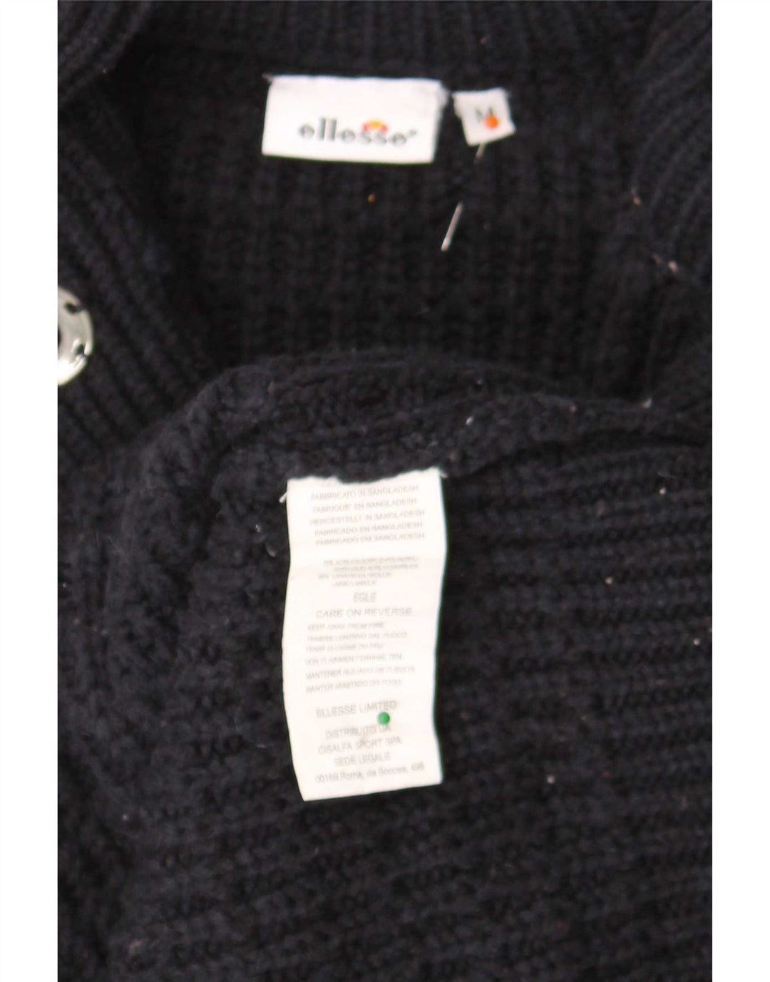 Ellesse Womens Cardigan Sweater UK 12 Moyen Marine Bleu Acrylique