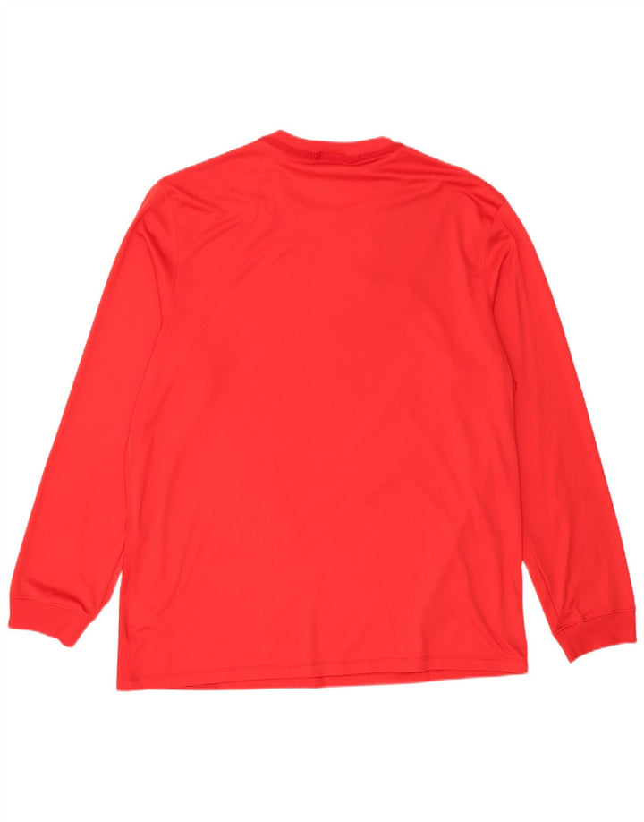 NIKE Haut Dri Fit à manches longues pour homme XL Rouge Colorblock Polyester