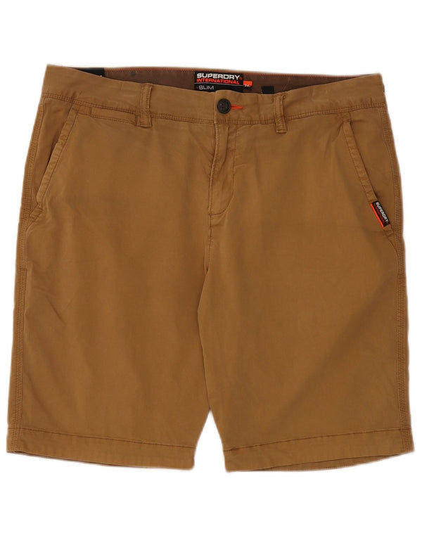 Superdry Short Chino Slim W34 Homme Beige Large Coton