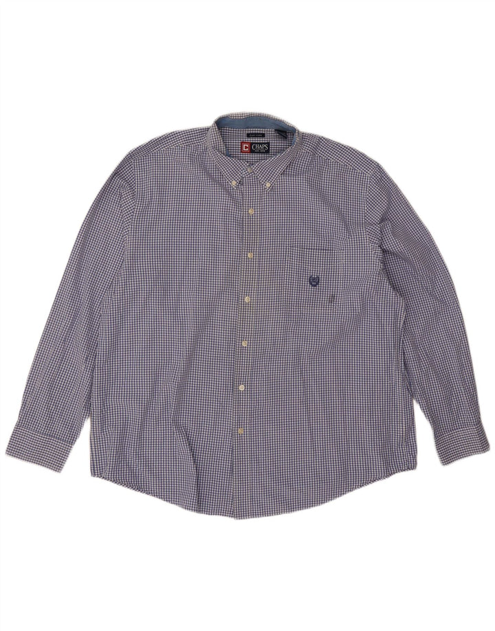Chaps Chemise Homme 2XL Bleu Carreaux Coton