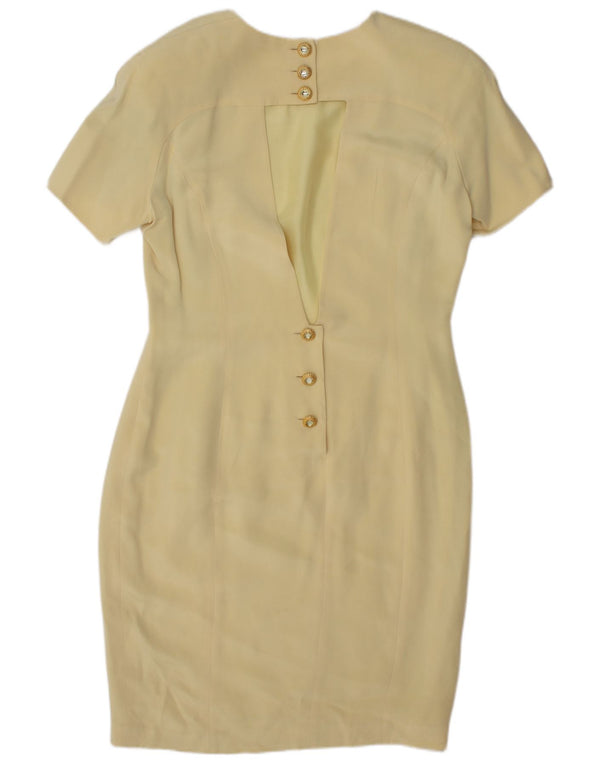 Escada Womens by Margaretha Ley Robe moulante EU 42 Grande soie jaune