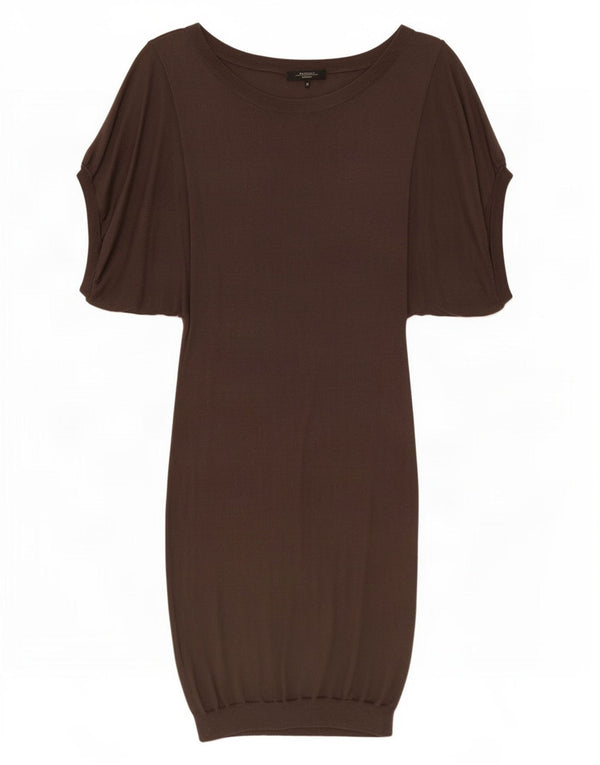 Max Mara Robe pull week-end à manches courtes pour femme UK 12 Gris moyen en soie