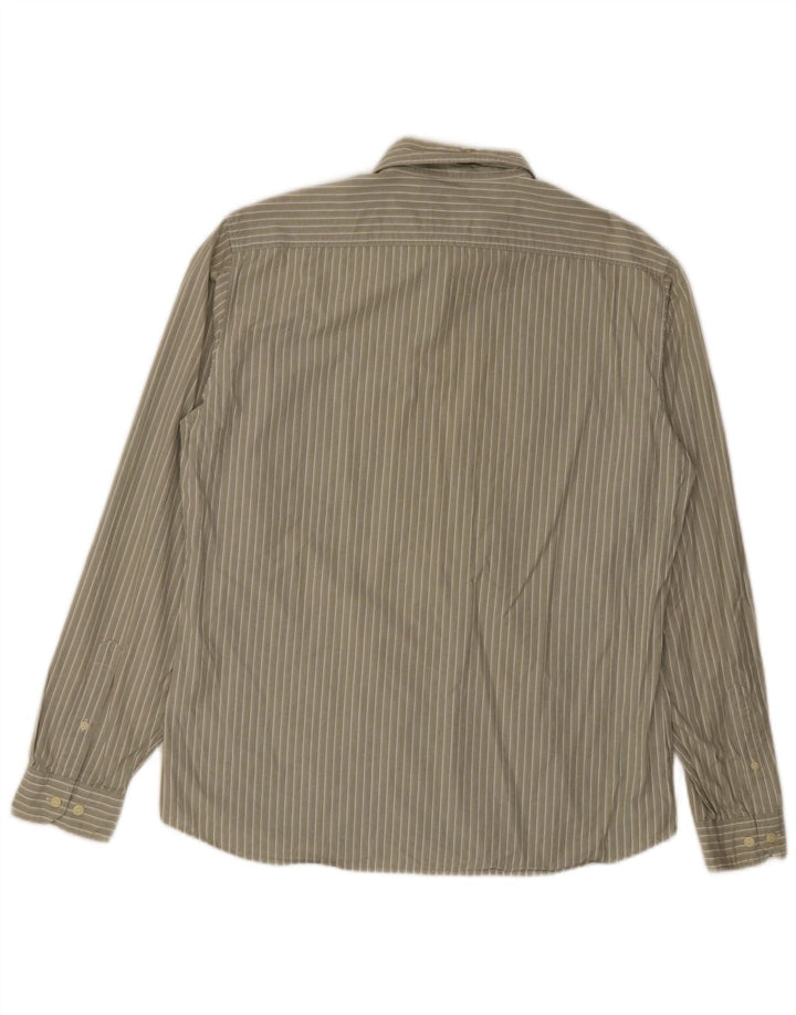 Marks & Spencer Chemise Homme Large Kaki Rayé Coton