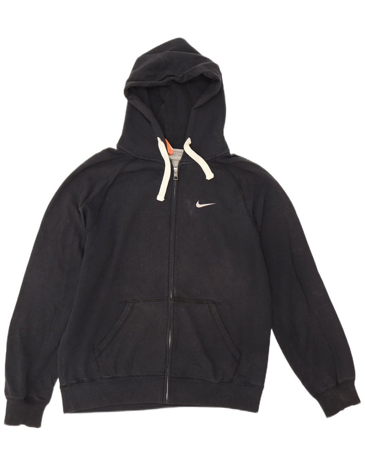 Nike Sweat à capuche zippé graphique en coton bleu marine moyen pour homme