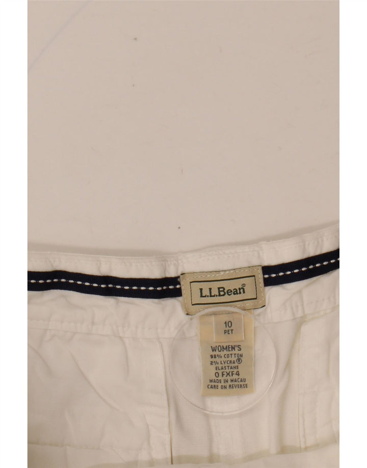 L.L.BEAN Short chino taille moyenne pour femme US 10 Large W30 Coton blanc
