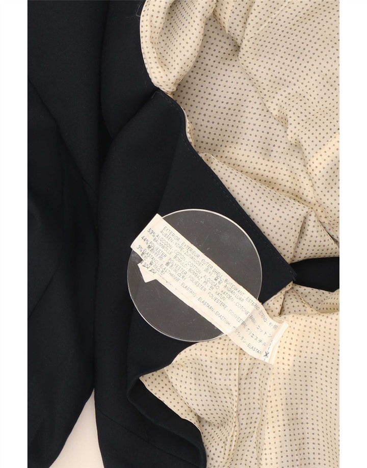 Zara Femme 1 Bouton Blazer Veste UK 12 Moyen Bleu Marine Coton