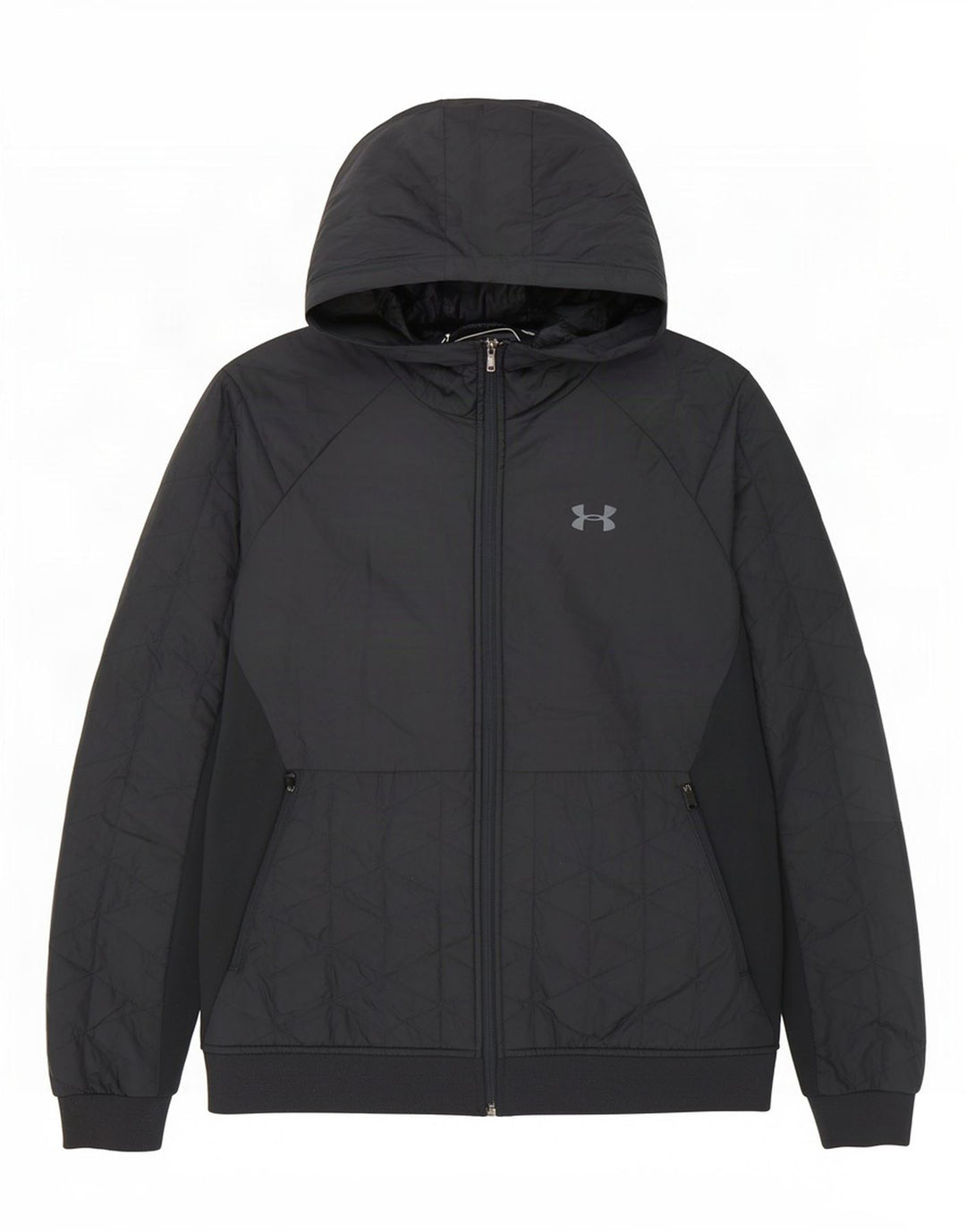 Under Armour Veste matelassée à capuche pour homme UK 40 Large Bleu Marine Polyester