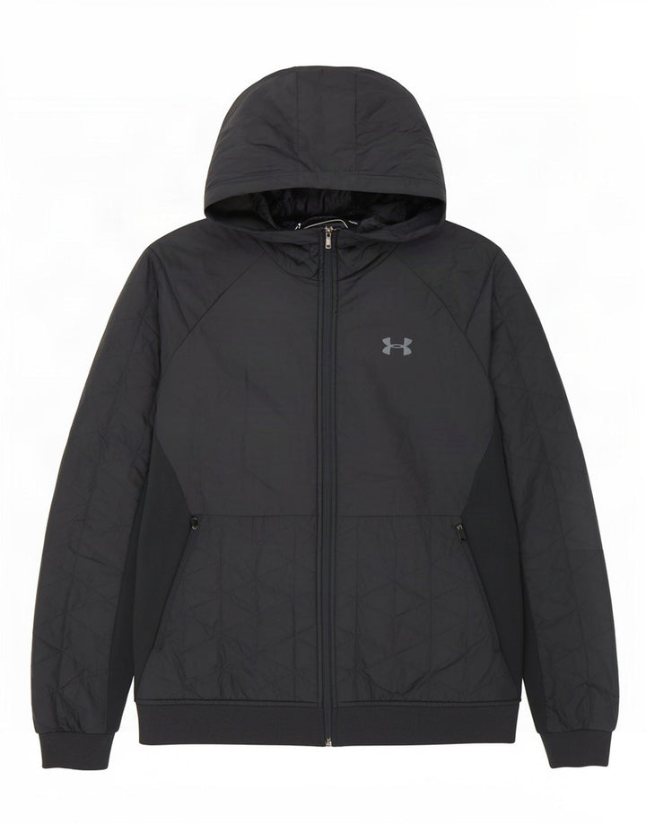 Under Armour Veste matelassée à capuche pour homme UK 40 Large Bleu Marine Polyester