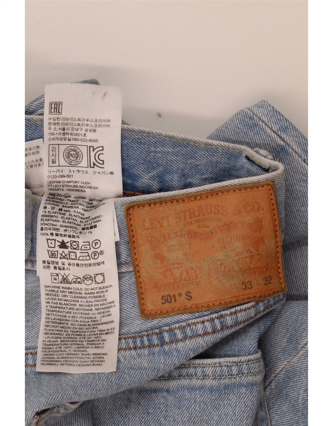 Levi's Jean Droit 501 Homme Bleu W33 L32 Coton