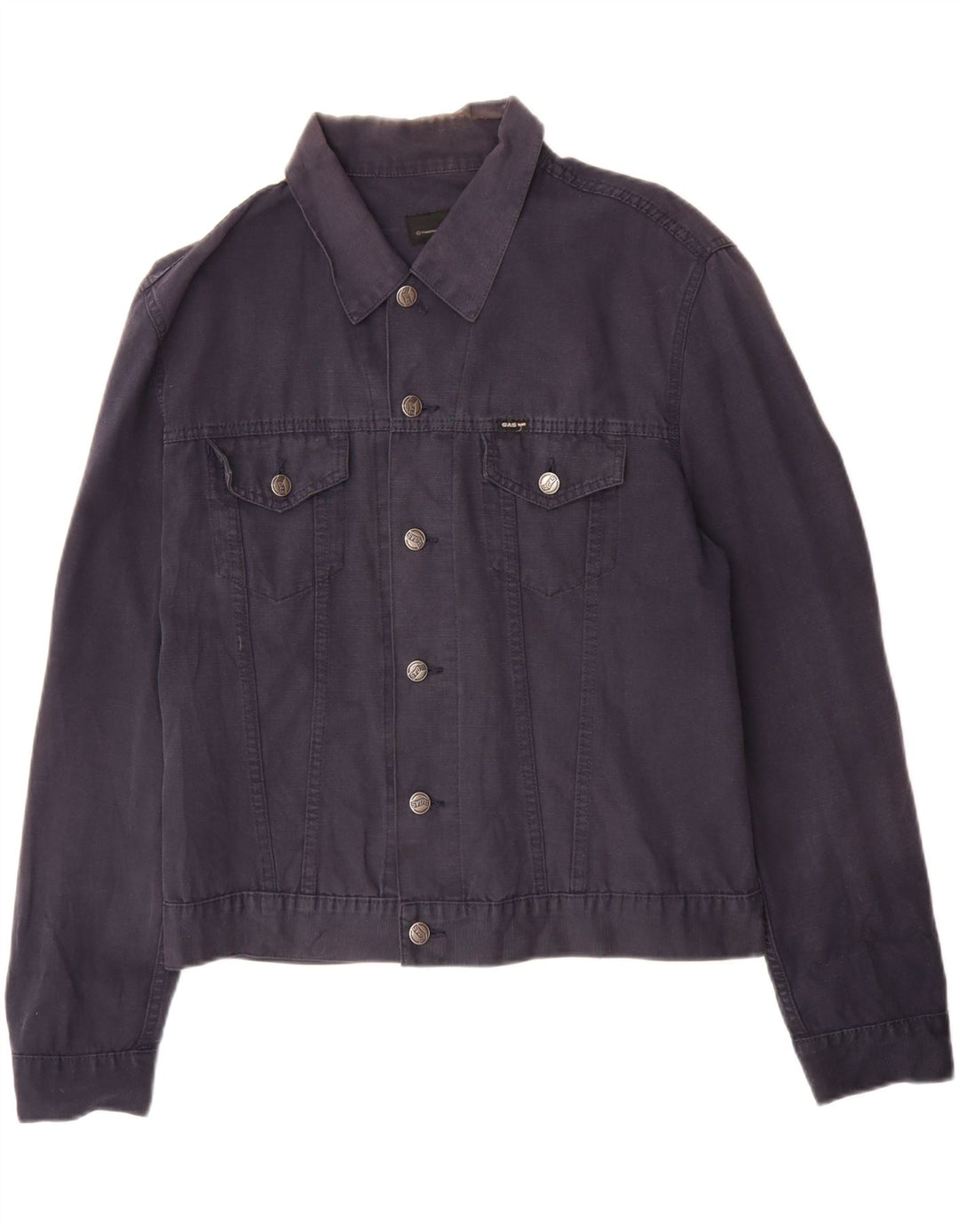 Gas Mens Bomber Jacket UK 40 Large Bleu Marine Coton