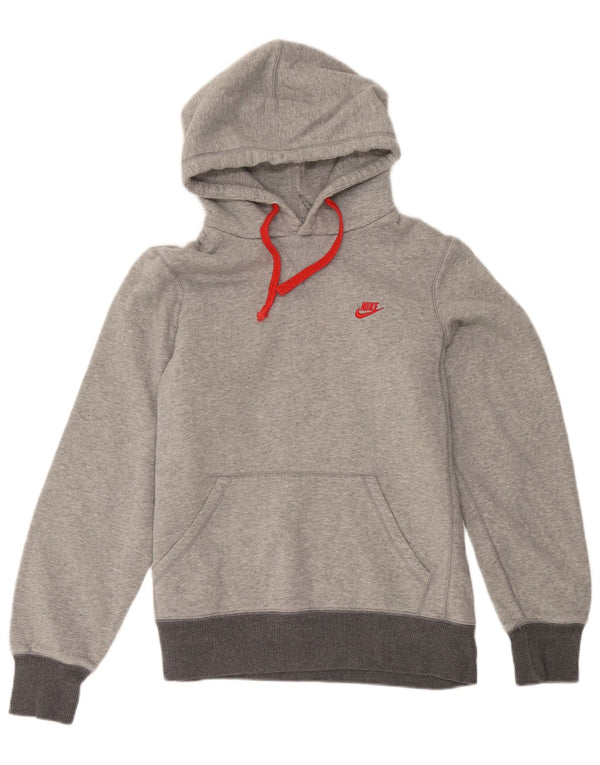 Nike Pull à capuche en coton color block gris moyen pour homme