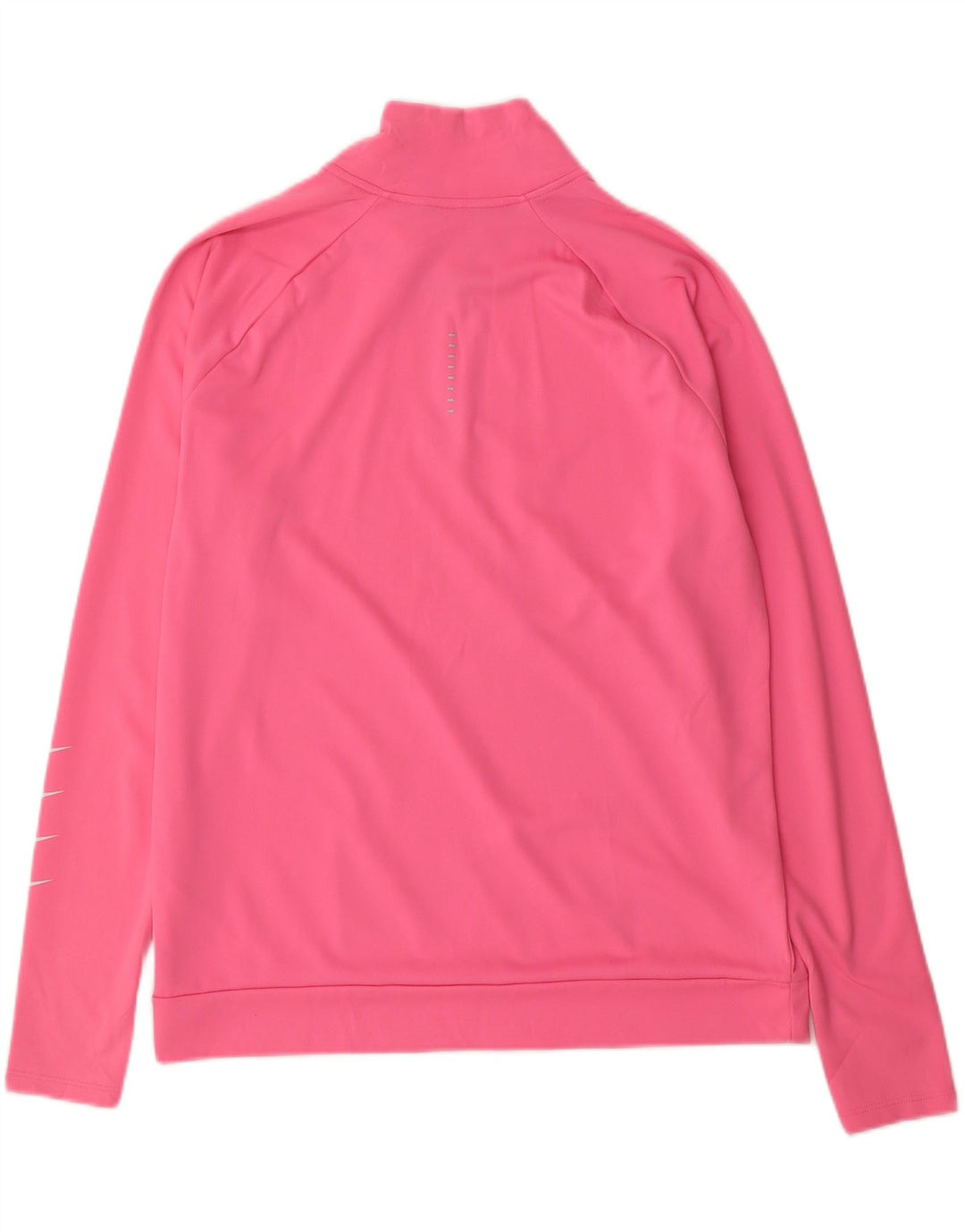 NIKE Womens Dri Fit Zip Neck Sweatshirt Jumper UK 16 Grand Rose Polyester