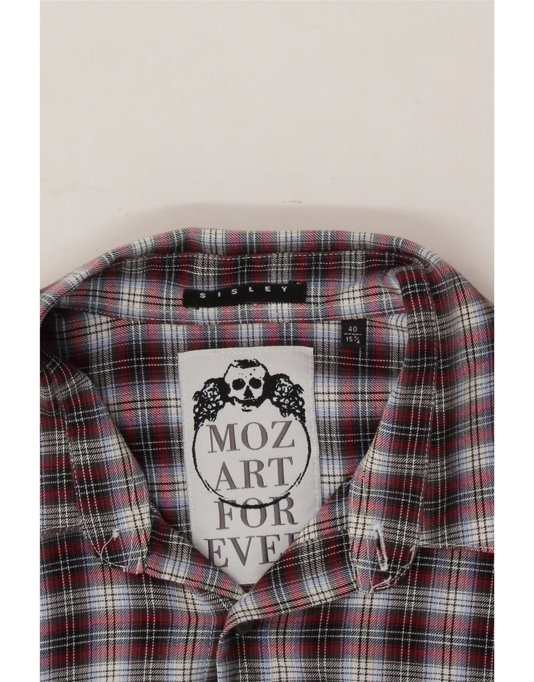 SISLEY Mens Flannel Shirt Size 15 3/4 40 Medium Red Check Vintage Sisley and Second-Hand Sisley from Messina Hembry 