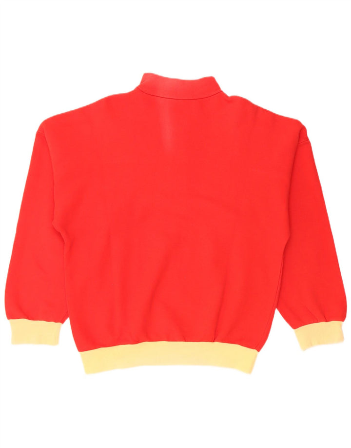 vintage Mens Full Survêtement EU 48 Moyen Rouge Colourblock Coton