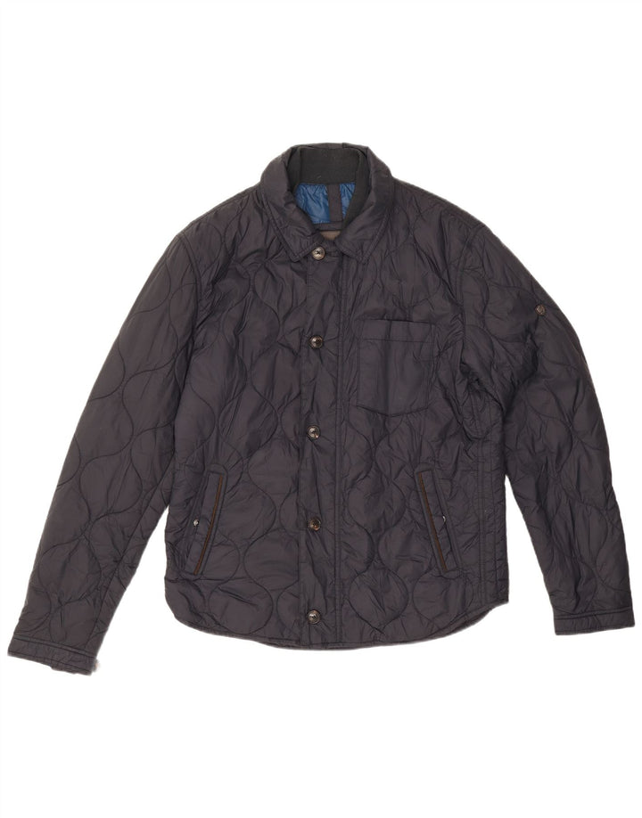 Massimo Dutti Veste matelassée pour homme UK 40 Large Bleu Marine Nylon