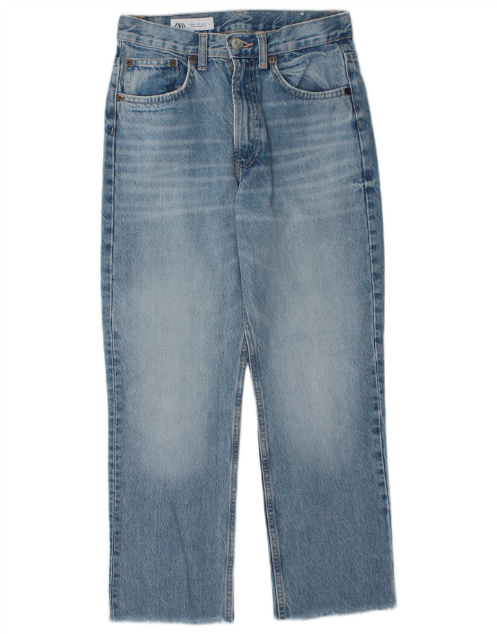 Jean droit taille haute pour femme ZARA EU 36 XS W26 L26 bleu coton