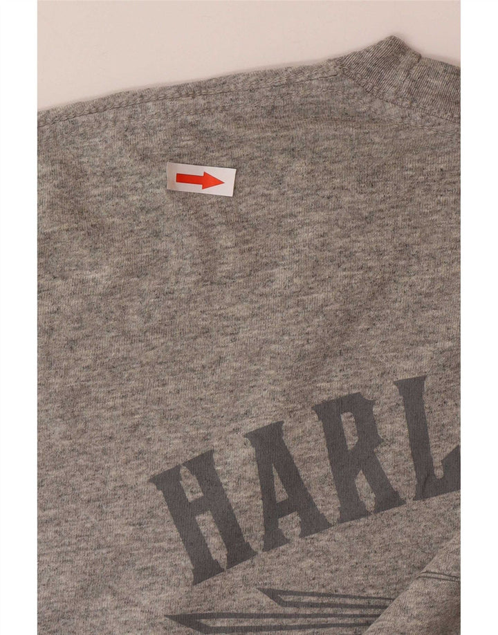 Harley Davidson T-Shirt Graphique Homme Top XL Gris Coton