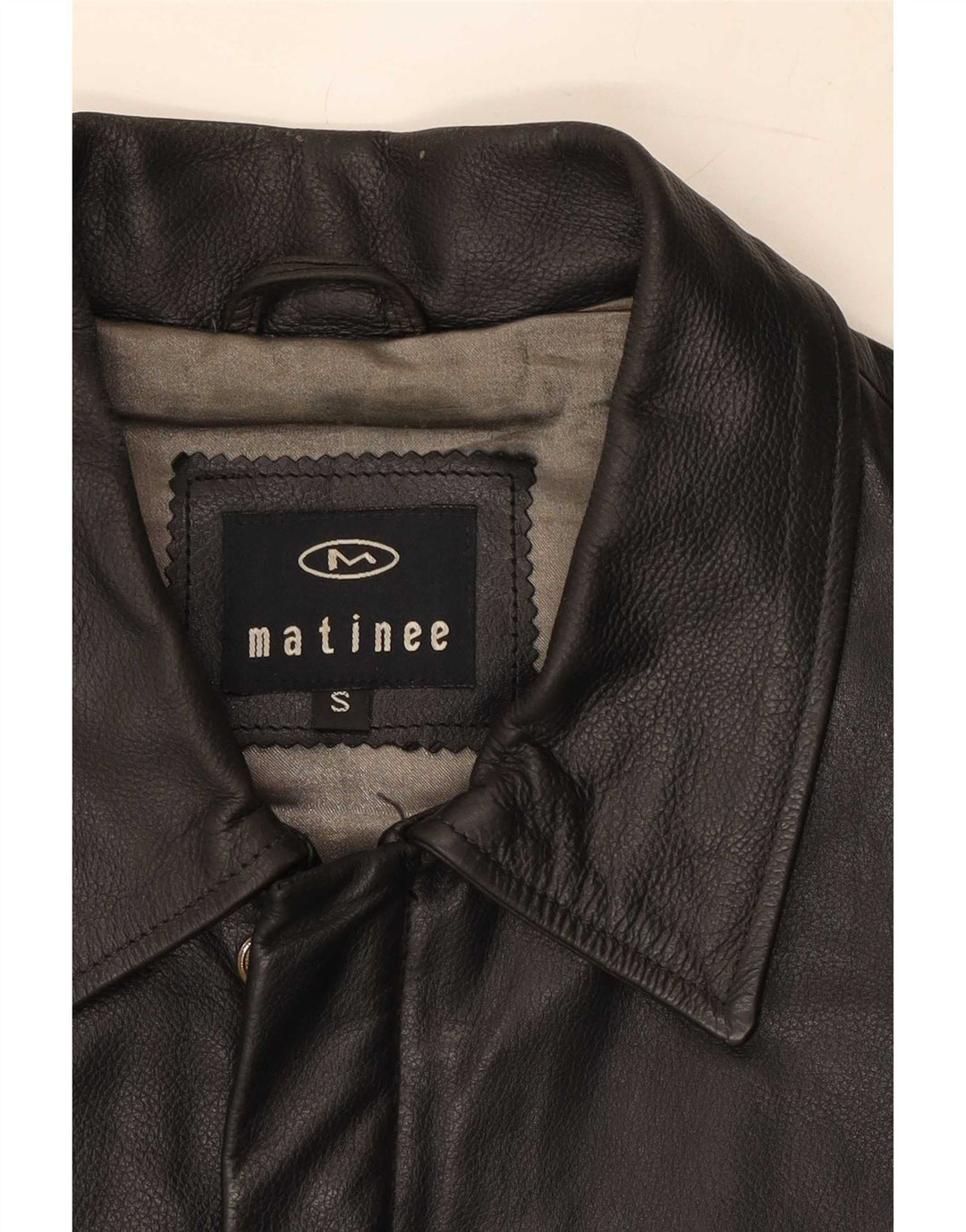 Matinee Veste en cuir pour homme UK 36 Petit Noir