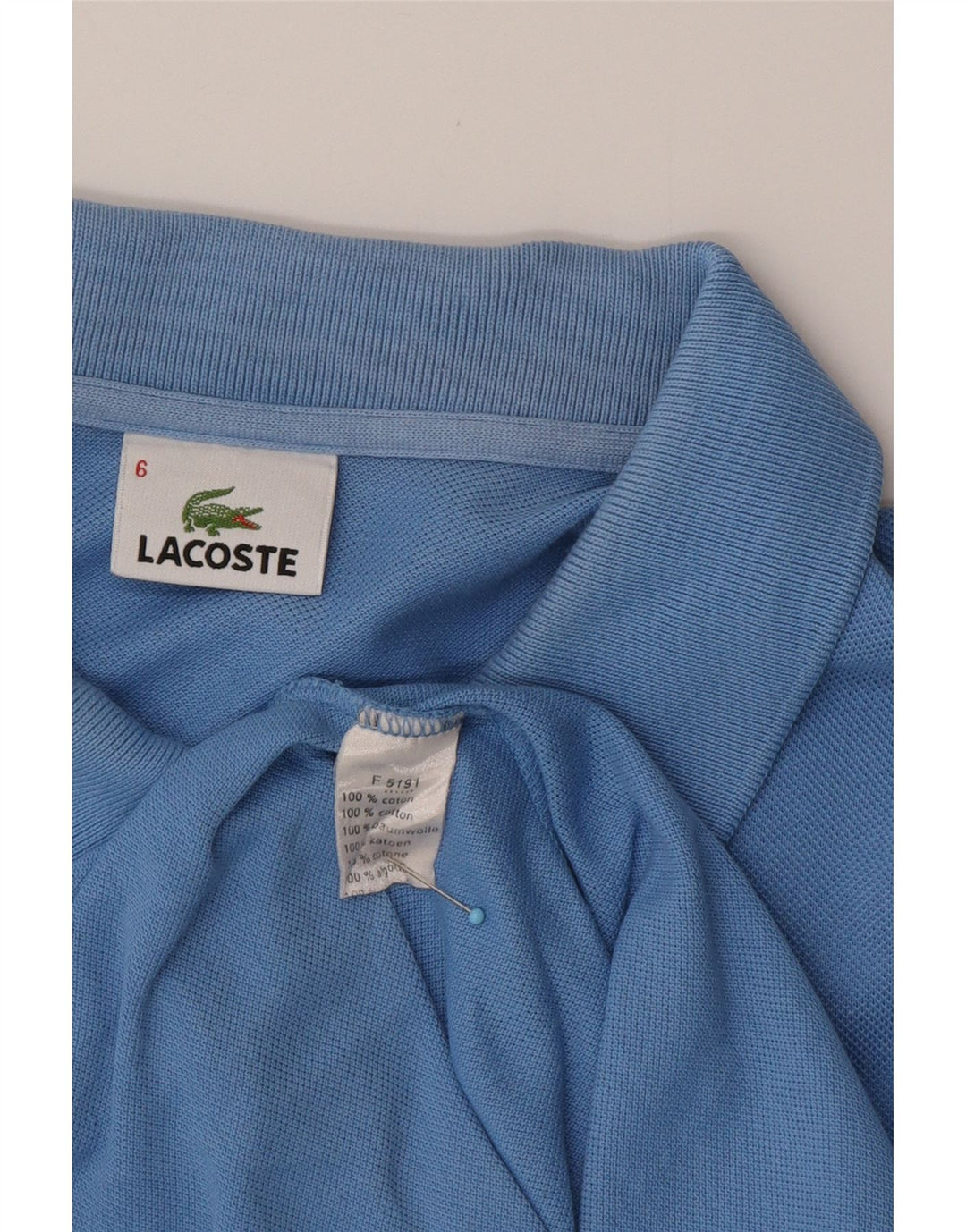 LACOSTE Polo Homme Taille 6 XL Bleu Coton