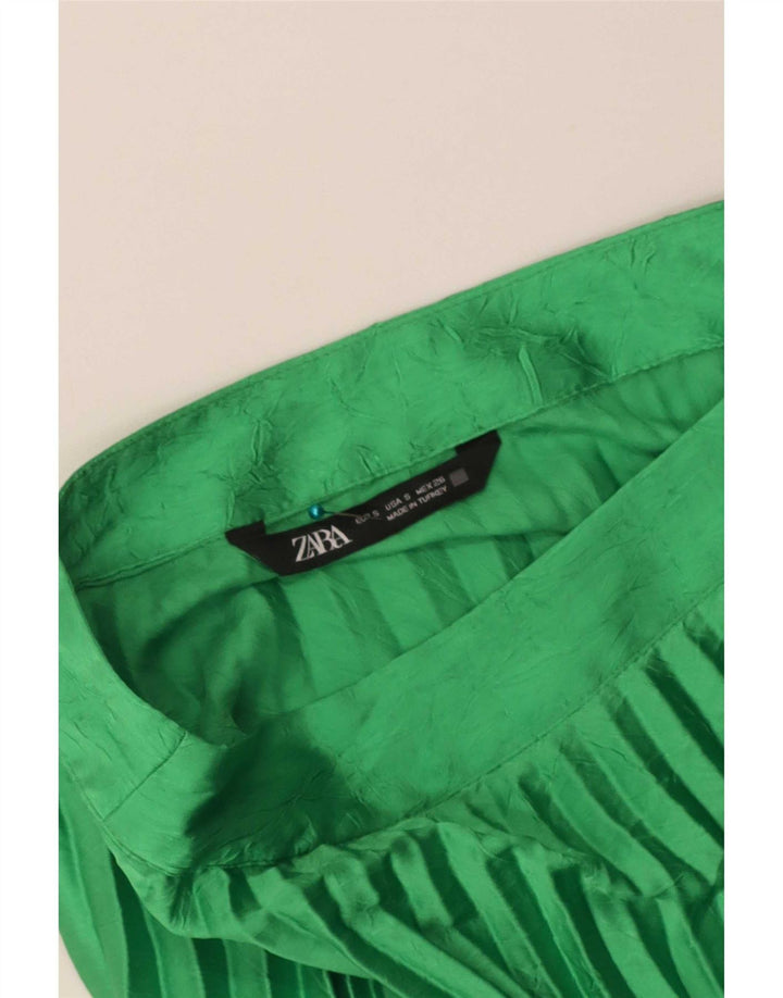 Zara Femme Jupe Maxi Plissée Petit W26 Vert