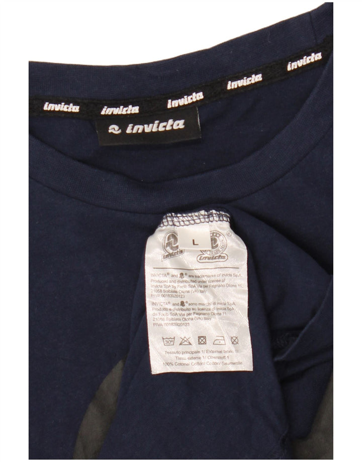 Invicta T-shirt graphique pour homme en coton bleu marine Taille L