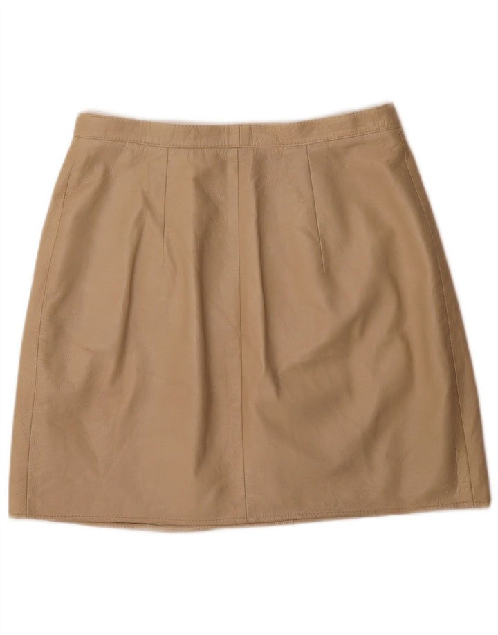 jupe portefeuille en cuir femme vintage W30 Beige moyen