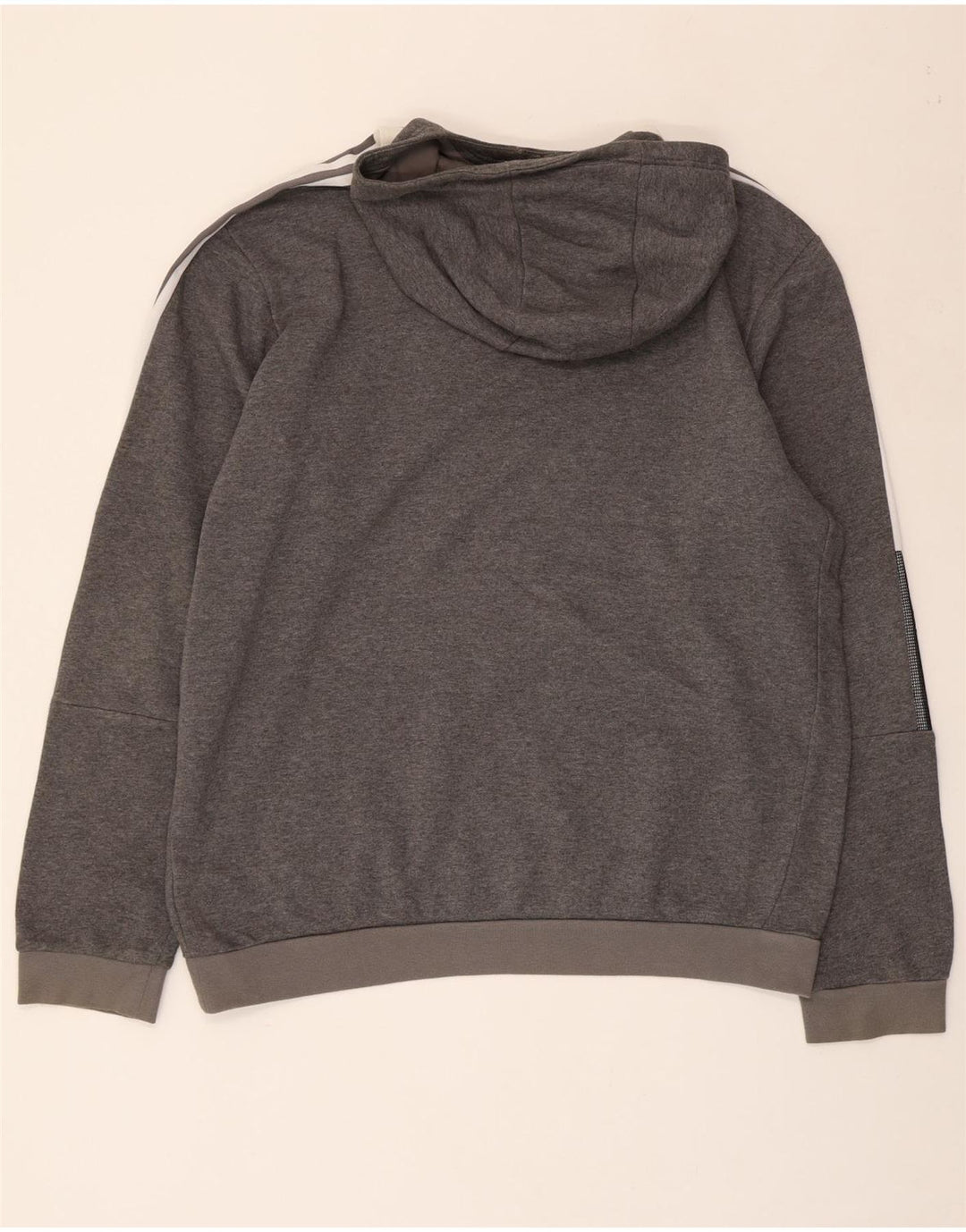 ADIDAS Pull à capuche pour homme en coton moucheté gris grand