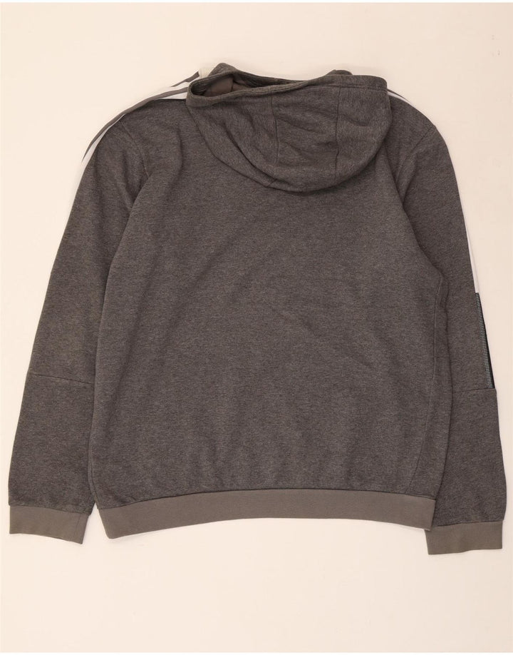 ADIDAS Pull à capuche pour homme en coton moucheté gris grand