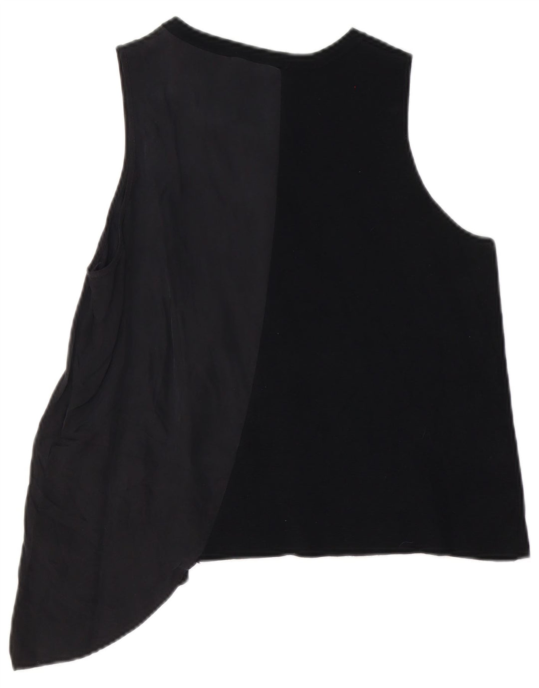 Zara Womens Asymétrique Débardeur UK 16 Large Black Cupro