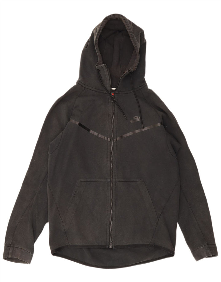 NIKE Pull à capuche zippé pour homme en coton gris moyen