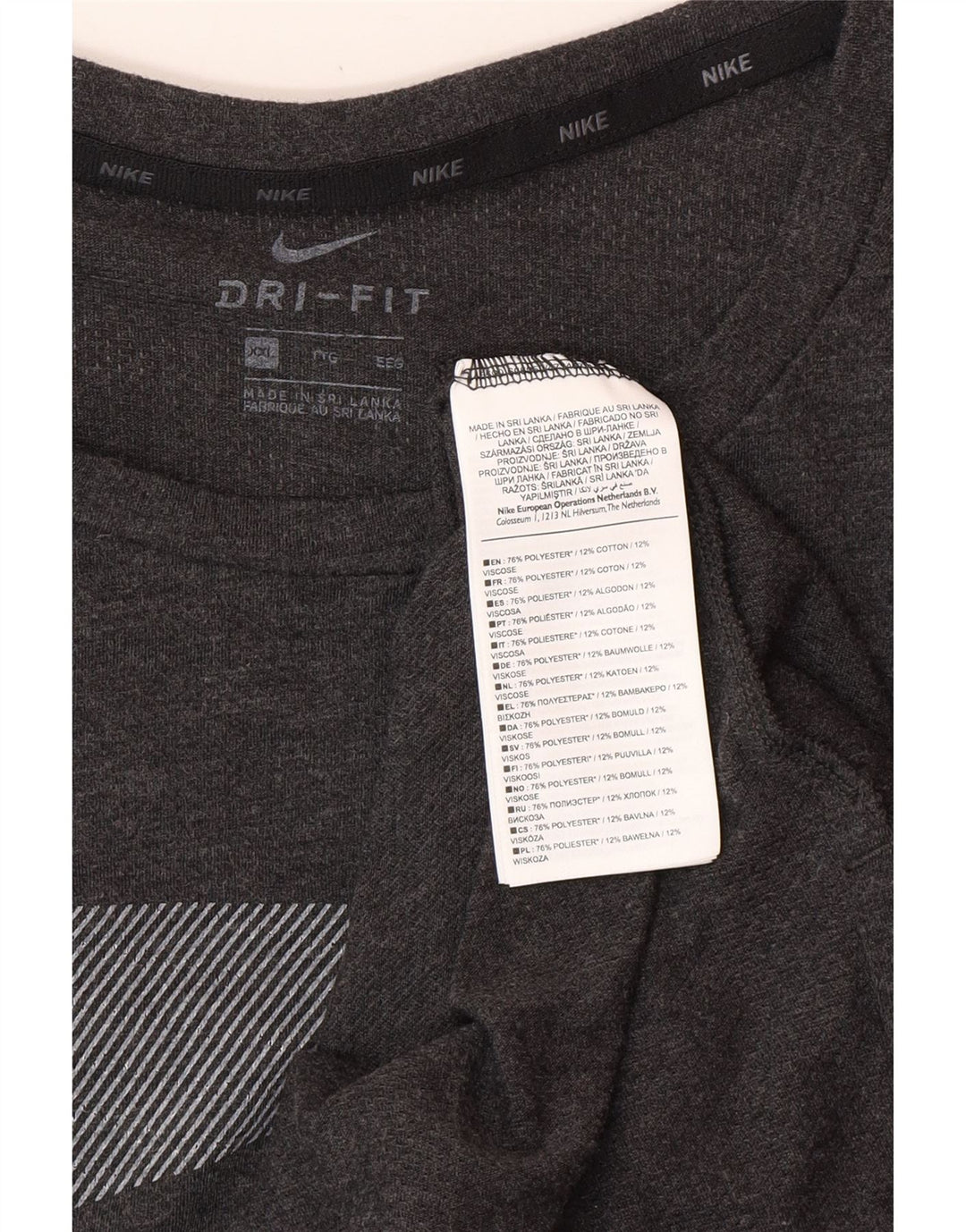 Nike T-shirt graphique Dri Fit pour homme en coton à fines rayures Gris 2XL