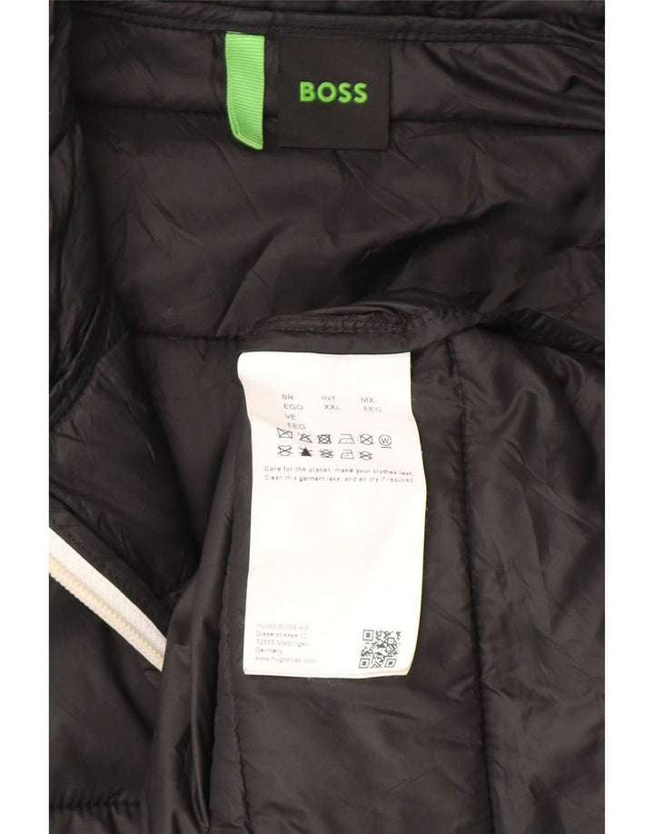 Hugo Boss Veste matelassée à capuche pour hommes UK 44 2XL Noir Polyamide
